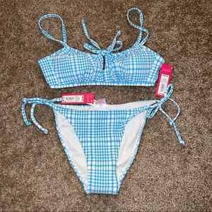 Gingham Print Bikini- Size Medium